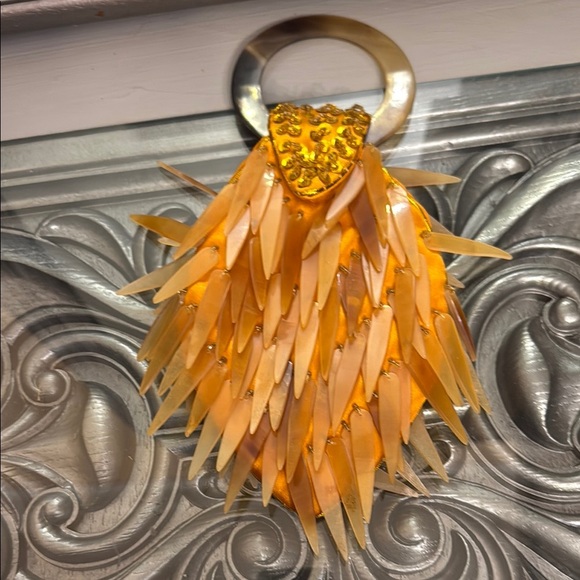Handbags - Orange and Gold Women's handbag clutch Accessory